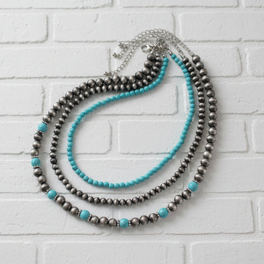Western Turquoise Layered Necklace