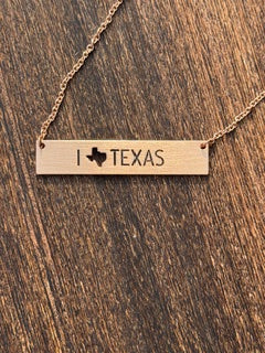 I ♥ Texas Bar Necklace