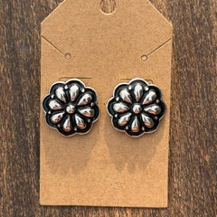 Western Concho Flower Stud Earrings