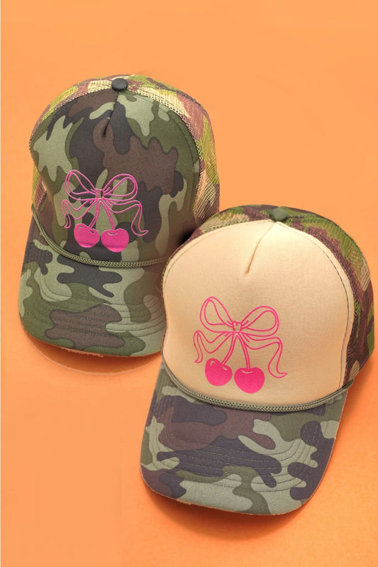 Sweet Cherry Camo Trucker Hat