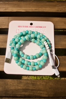 beaded dual usb fast charging cable