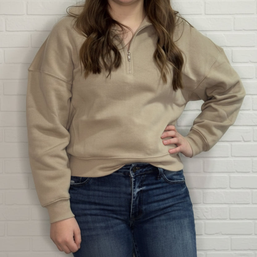 Fleece Half Zip Sweatshirt