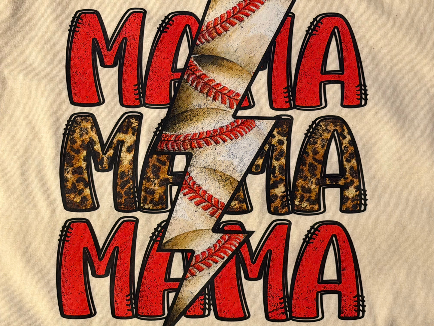 Baseball Mama Lightning Bolt Tee