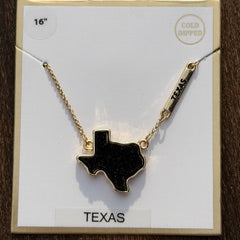 Black and Gold Texas Charm Necklace