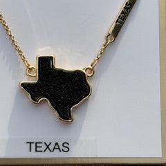 Black and Gold Texas Charm Necklace