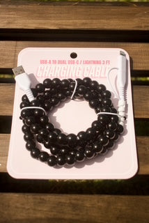 beaded dual usb fast charging cable