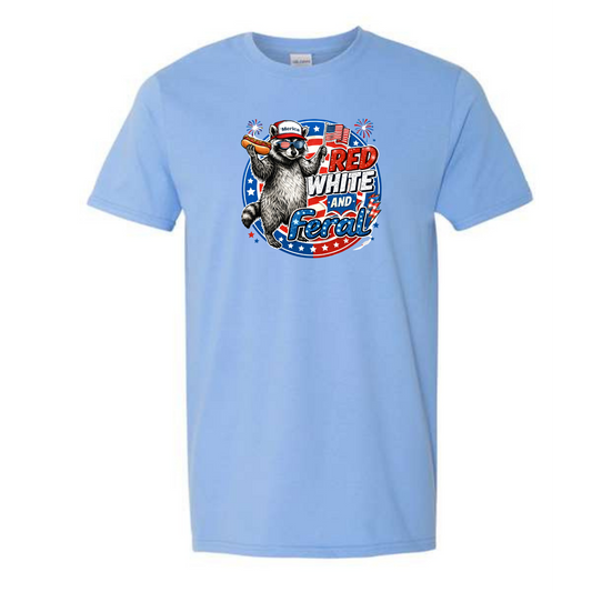 Red, White & Feral Tee